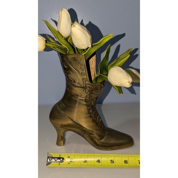 Other - Vintage Brass Victorian Boot Vase